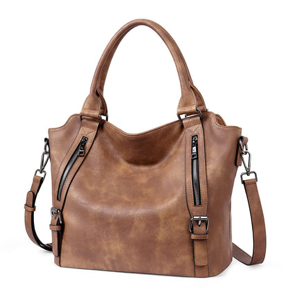 Retro style large capacity shoulder crossbody tote bag